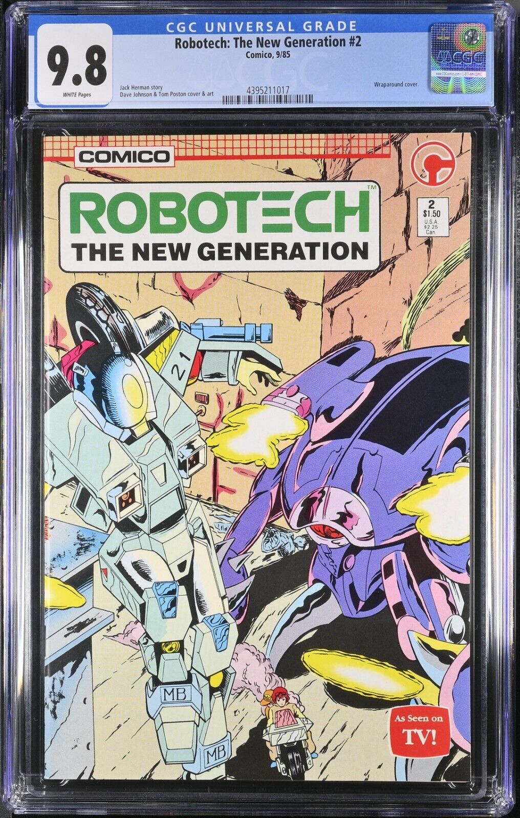 ROBOTECH: THE NEW GENERATION #2 - CGC 9.8 - WP - NM/MT - WRAPAROUND COVER