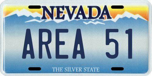 Area 51 Nevada Aluminum License Plate