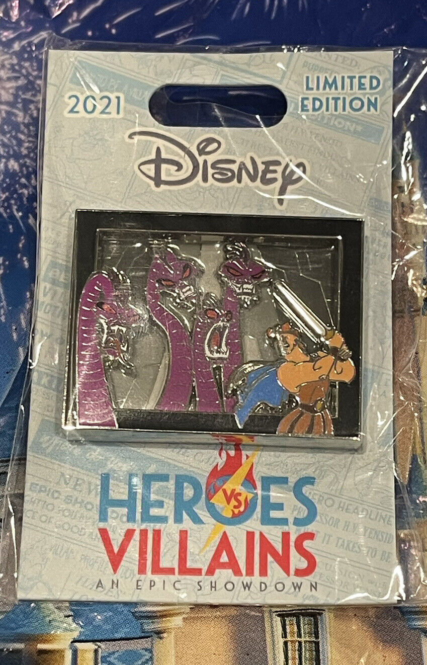 Disney Heros Villains Pin Event 2021 Shadows Box Pin Hercules Hydra Pin LE 1000