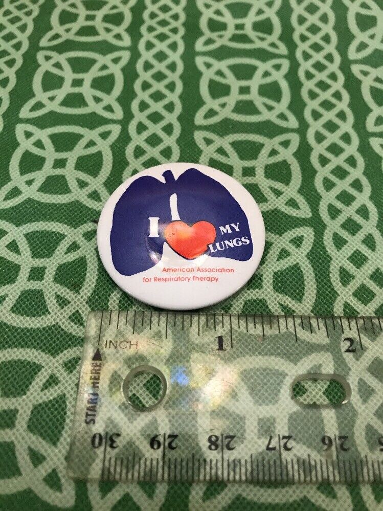 I Love My Lungs Respiratory Therapy Medical Pinback Pin Button 