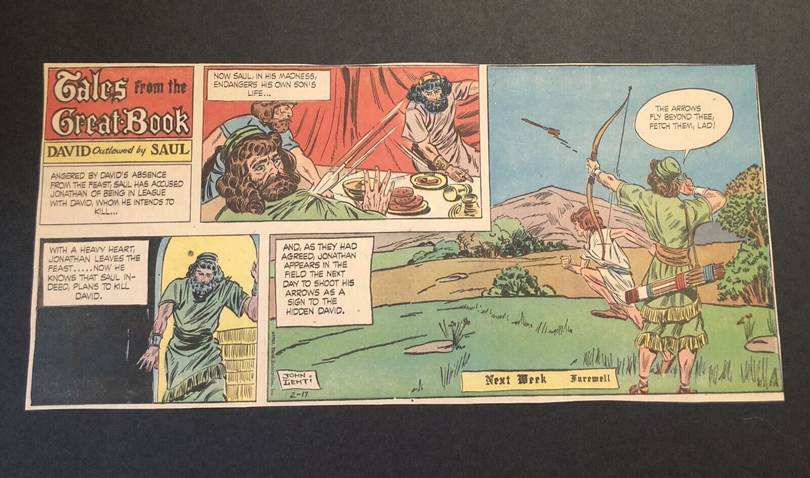 Tales From The Great Book David Outlawed By Saul Newspaper Comic 2-17-63