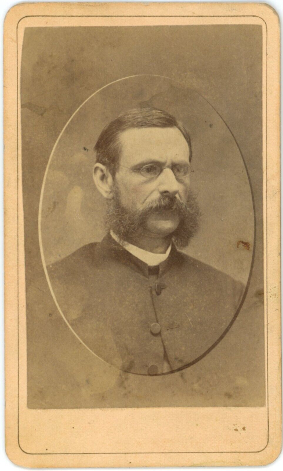 Circa 1890 CVD Photo Man Glasses Mutton Chop Beard GW Tichenor Elizabeth NJ