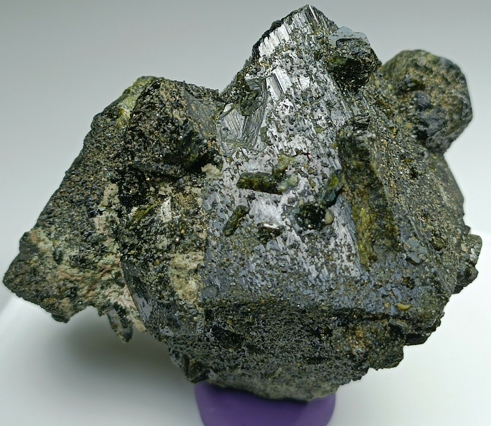 204g Huge Fully terminated Epidote Grown on Magnetite DT Crystal- Pakistan