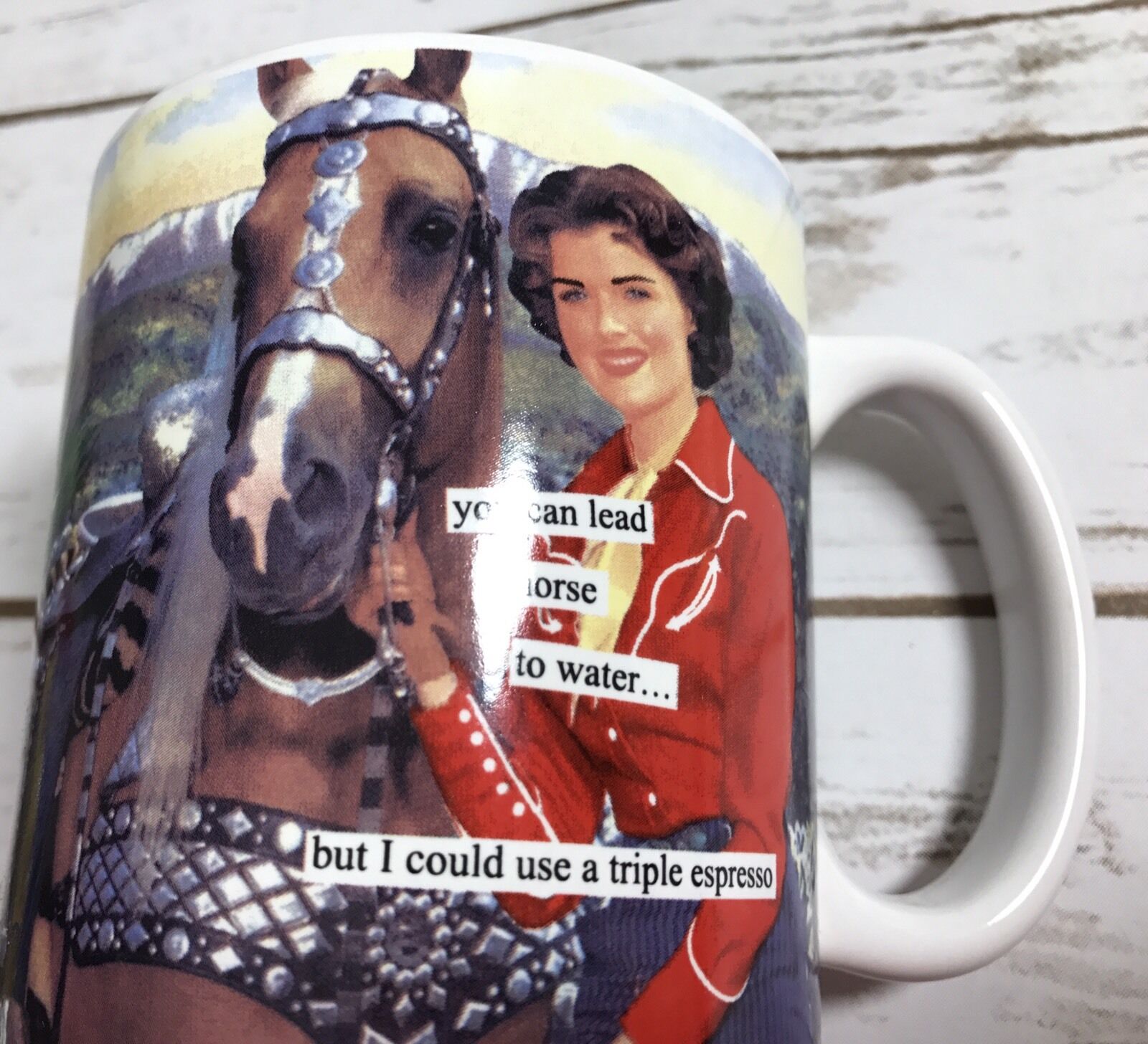 Anne Taintor Coffee Mug You Can Lead A Horse To Water..but I Could Use A Triple