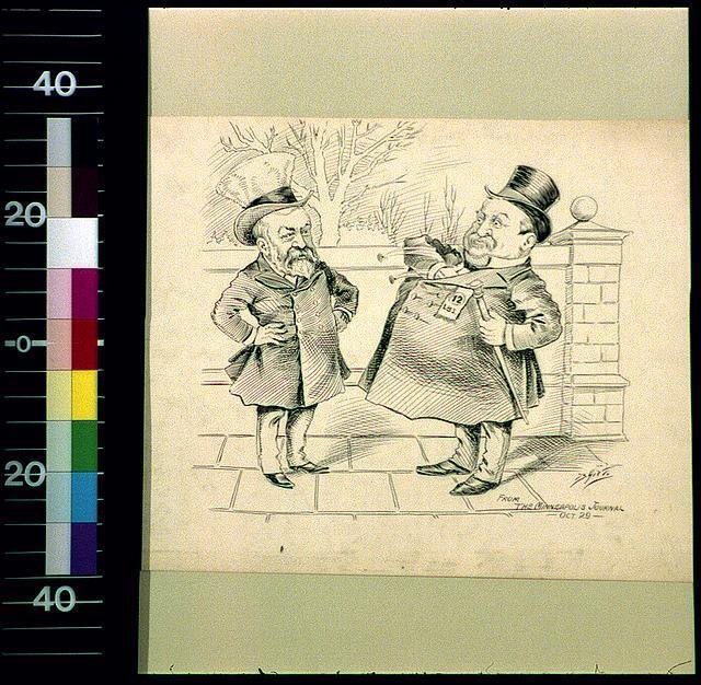 Men on Sidewalk,Obesity,Pride,October 1898,Charles Lewis Bartholomew,Buttons