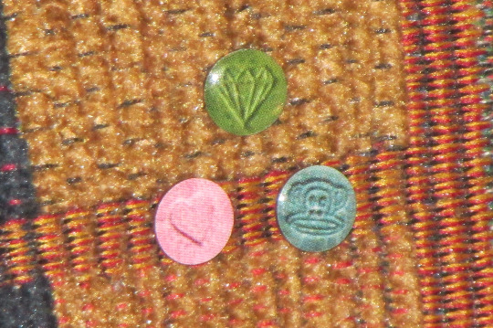 Set of 3 Pressies Pressed Pills Ecstasy Pill MDMA Molly PARODY EDM Hat Pins 