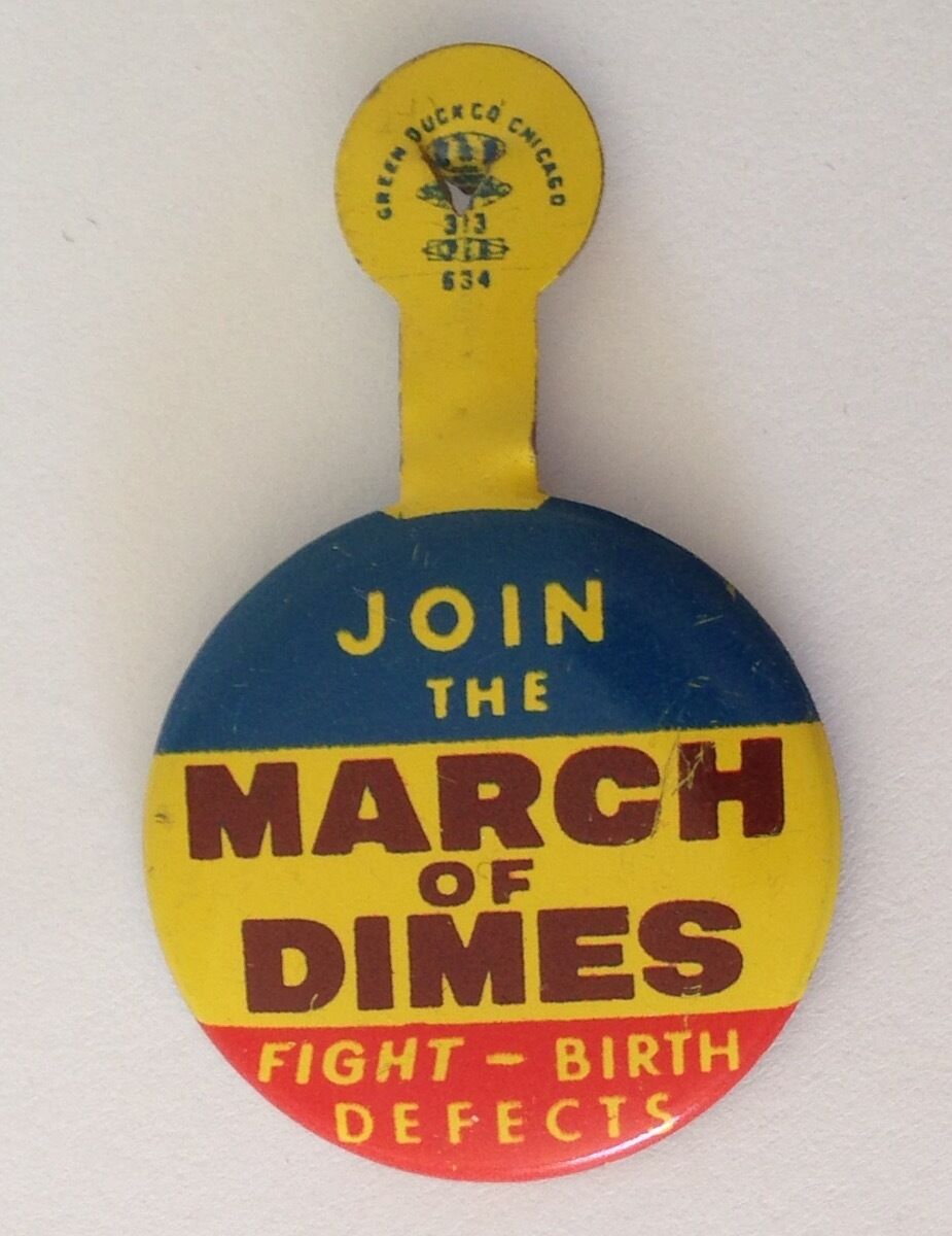 Join The March Of Dimes Birth Defects Pinback Badge Pin Authentic Vintage (N11)