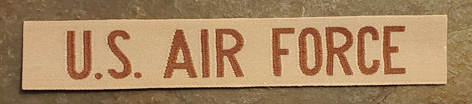 USAF U.S. AIR FORCE desert DCU Uniform TAN nylon name tape patch