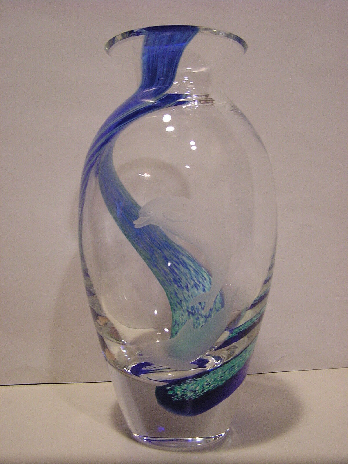 LENOX DOLPHIN PARADISE VASE Caithness Art Glass -- NEW in BOX