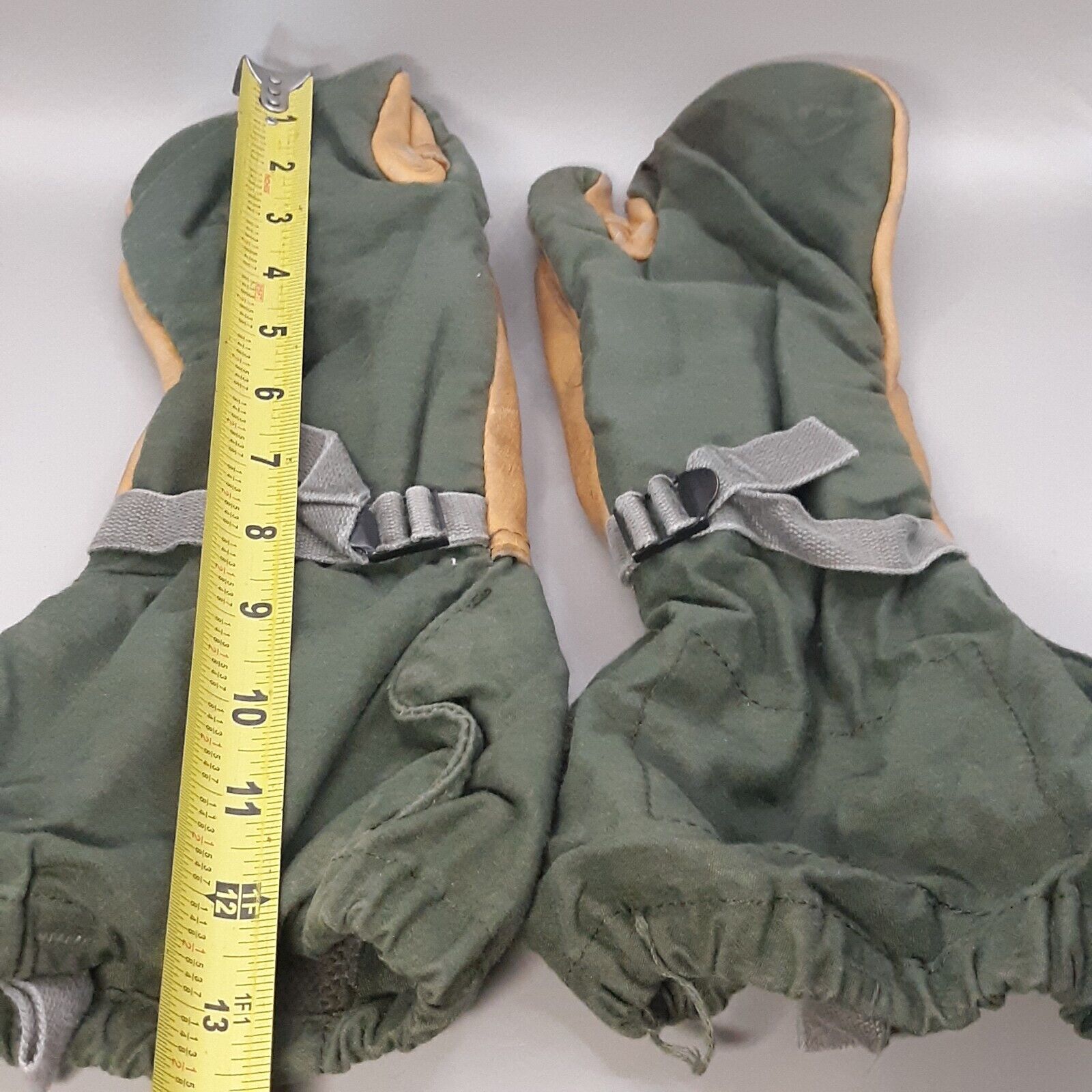 US Army Medium M-1965 Leather Trigger Finger Cold USMC Mittens Gloves M65 Shells