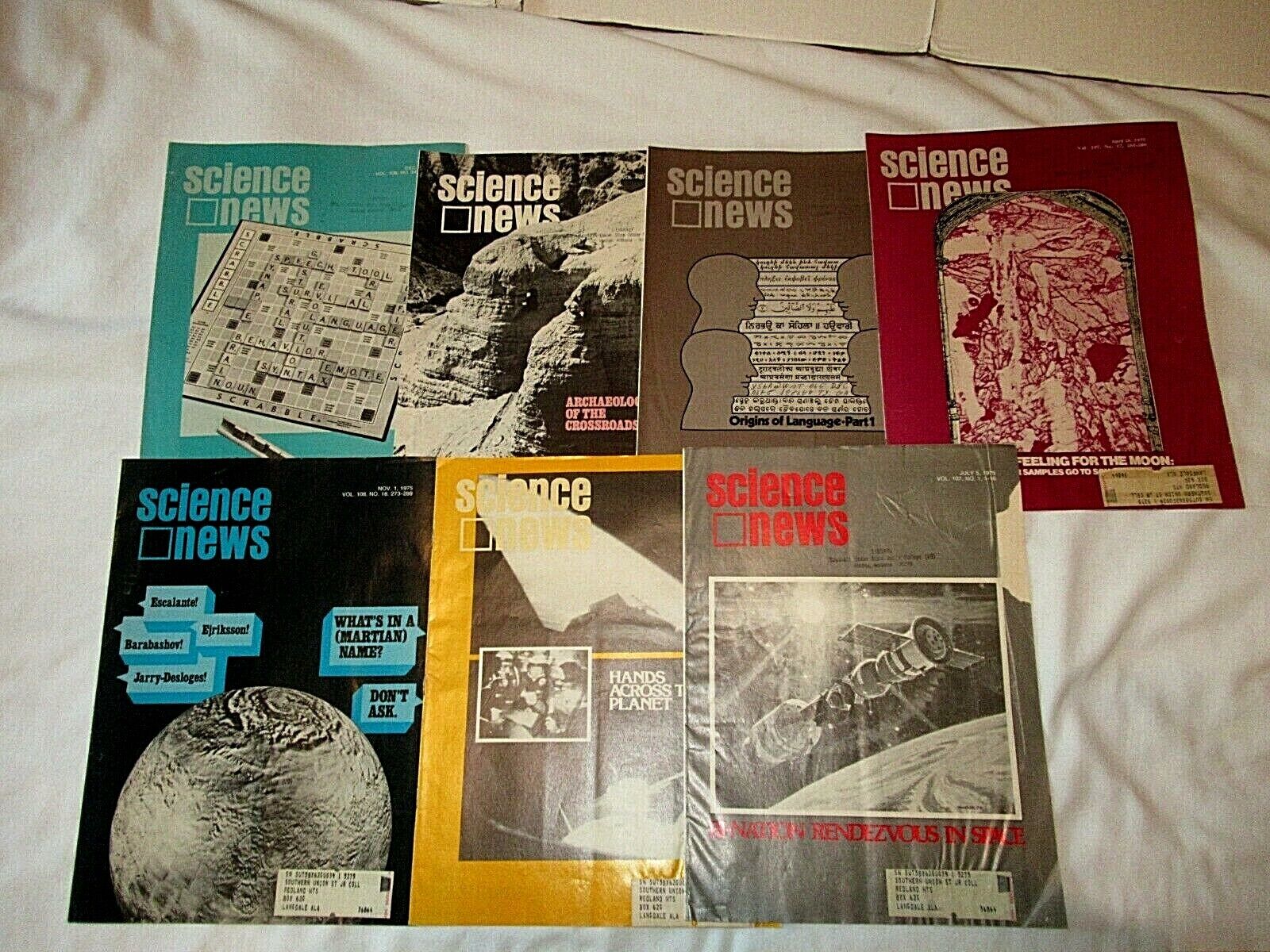 Lot of 7 Vintage Science News Magazines 1975