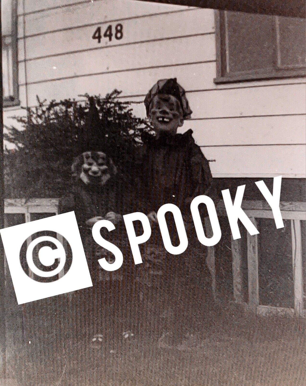 1950’s Photo Negative Of Kids In Halloween Costumes