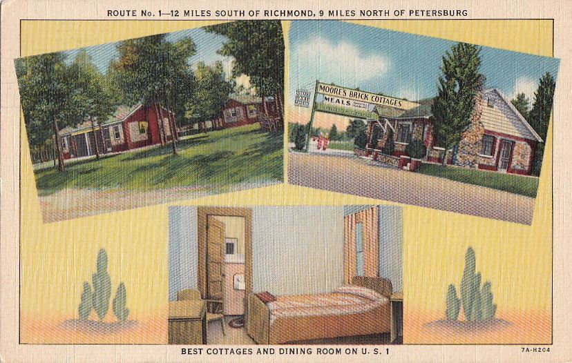  Postcard Best Moore's Brick Cottages Richmond Petersburg VA 