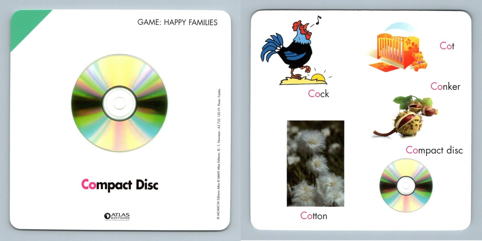 Compact Disc - Happy Families - Atlas Editions Play & Learn Flash Card