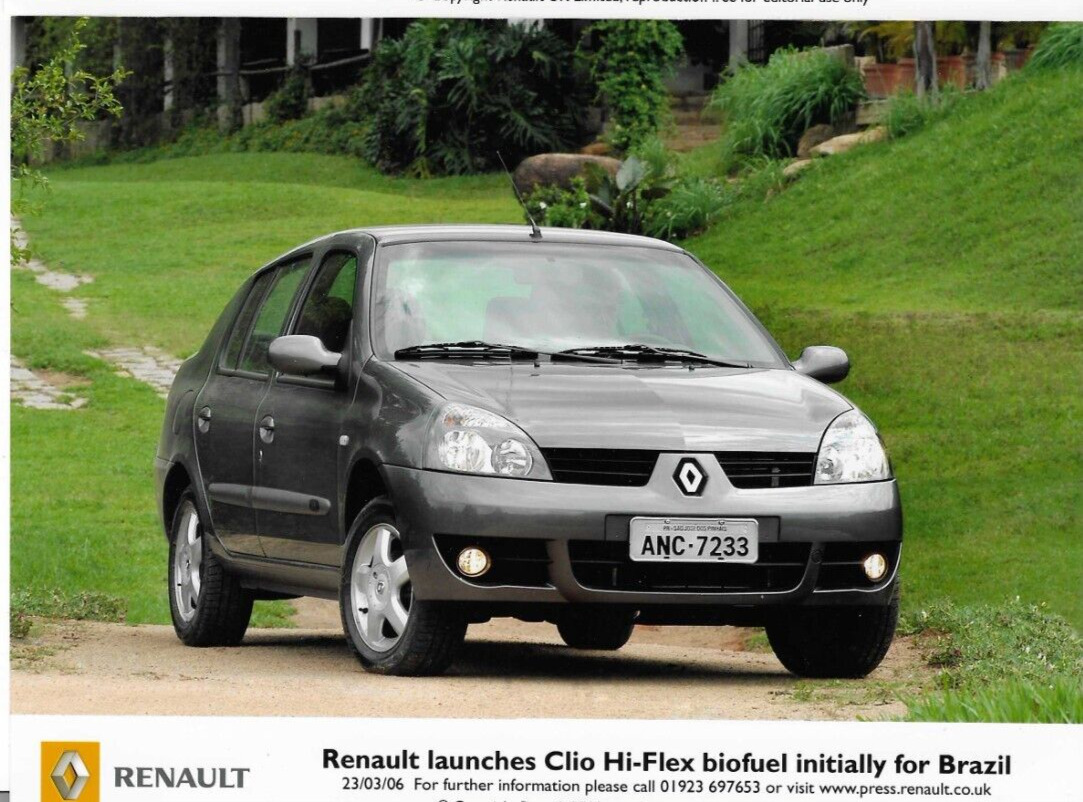 Renault Clio Hi Flex Biofuel Brazil Original Press Photograph 2006