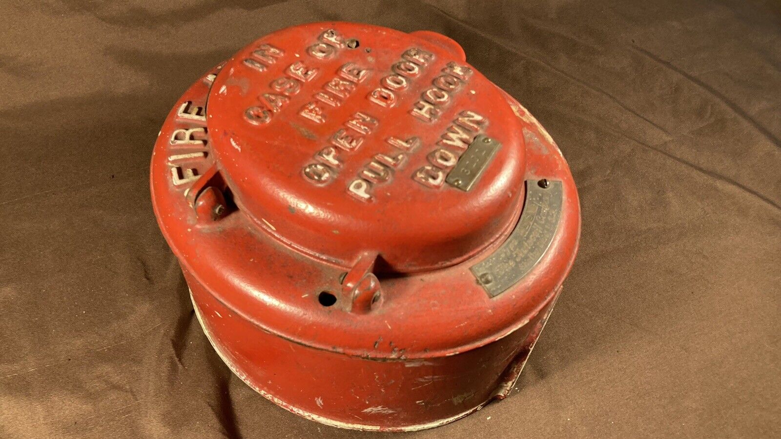 Antique Autocall Fire Alarm Station Call Box Cast Iron Red Wall Mount