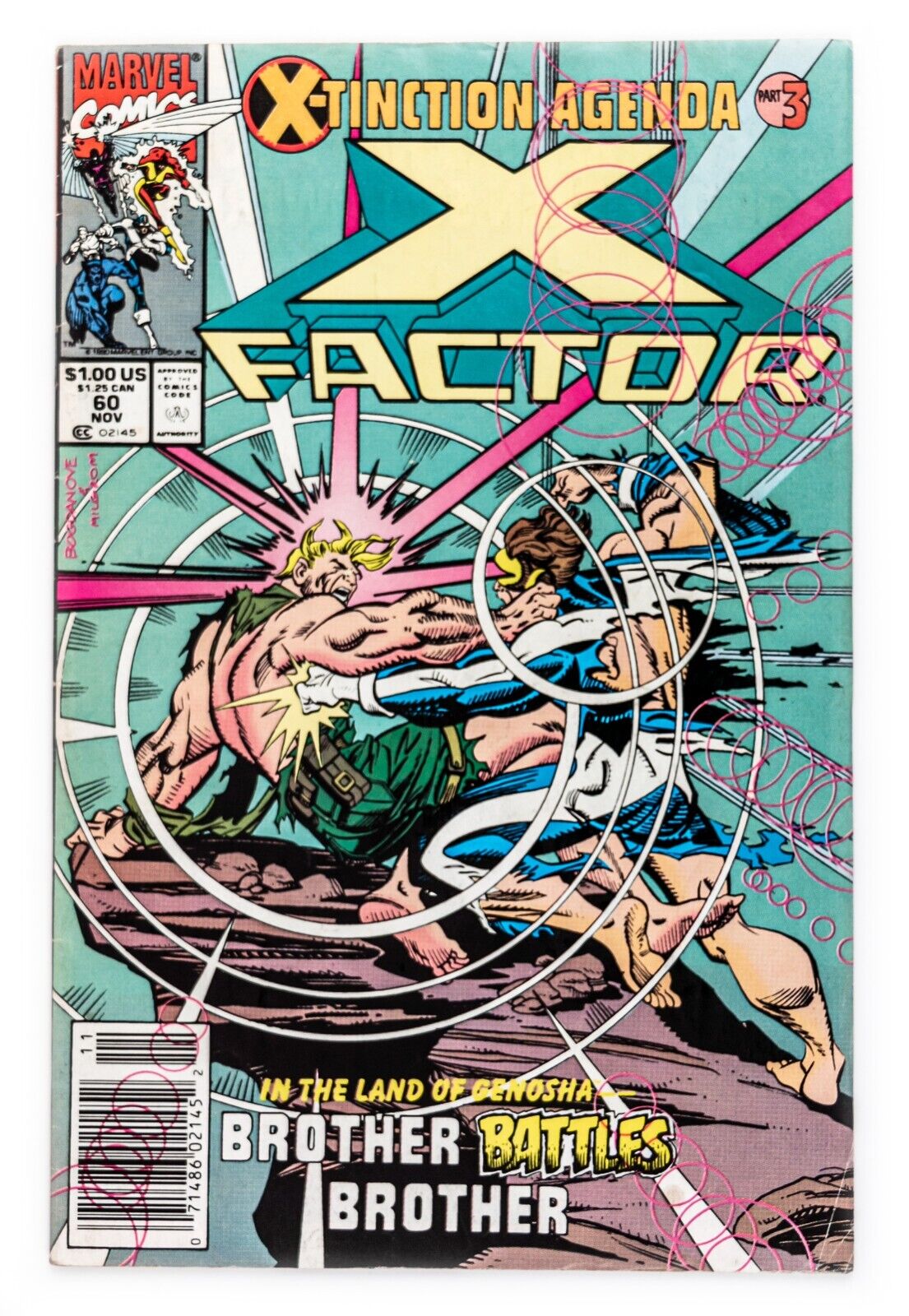 X-Factor #60 (1990 Marvel) Extinction Agenda Part 3, Havok Cover Newsstand VF+