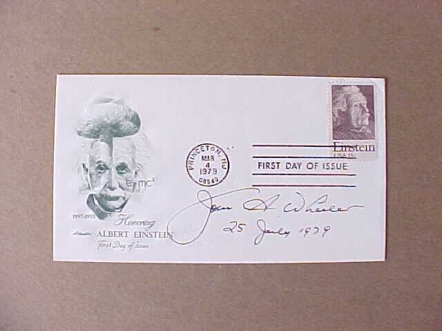 1979 ALBERT EINSTEIN FDC COVER SIGNED BY GREAT PHYSICIST JOHN A. WHEELER Fine