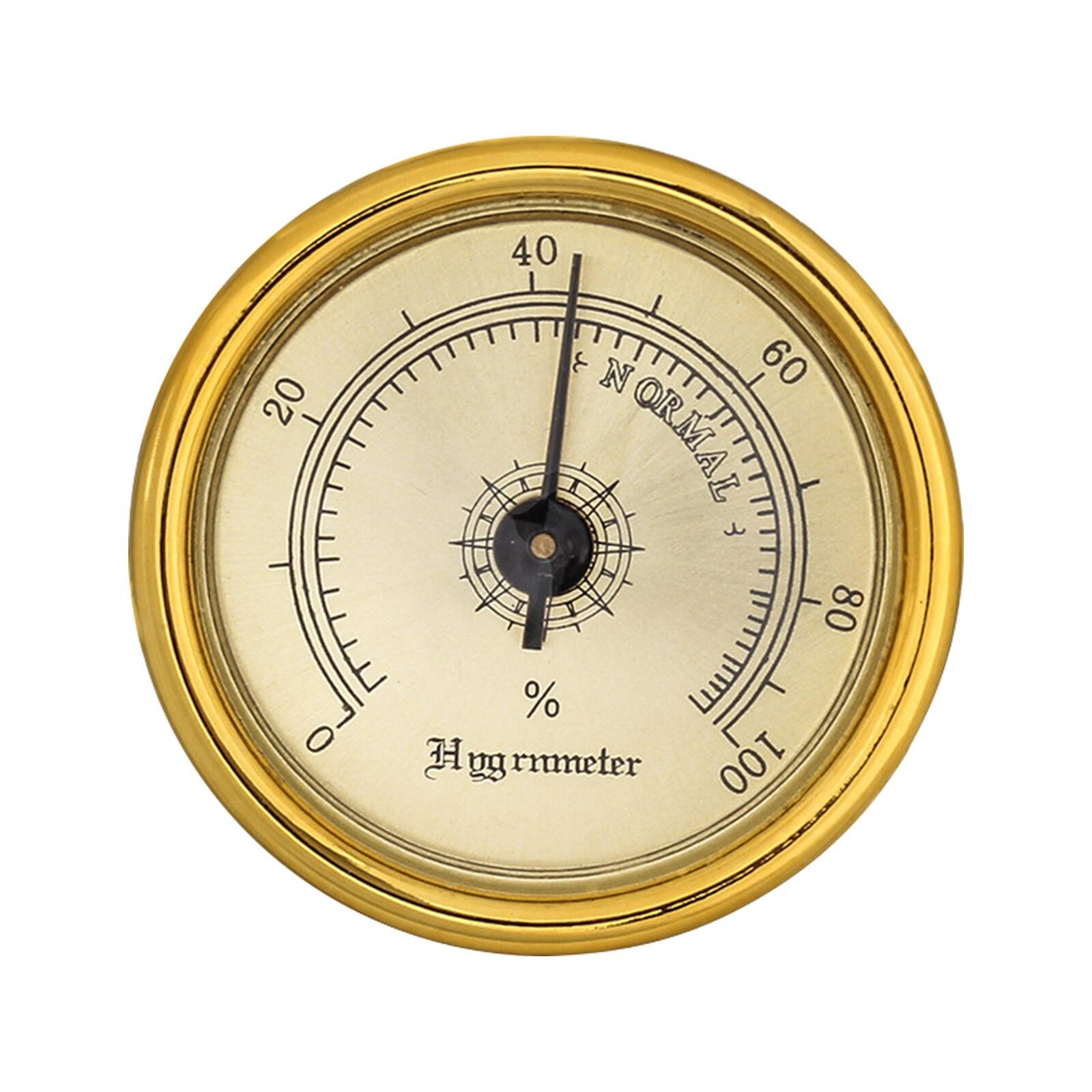 2X Brass Analog Hygrometer Hygrometer Humidity Gauge Analog Humidor Hygrometer