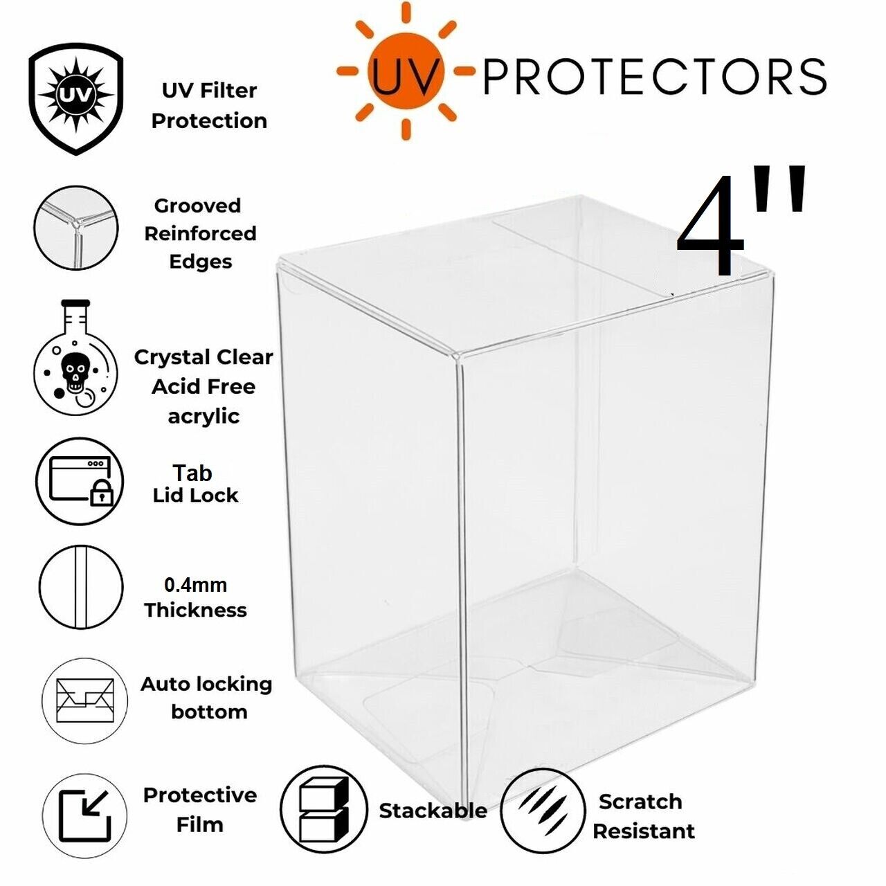 50 PK Protective Cases Storage Clear Box Display 4