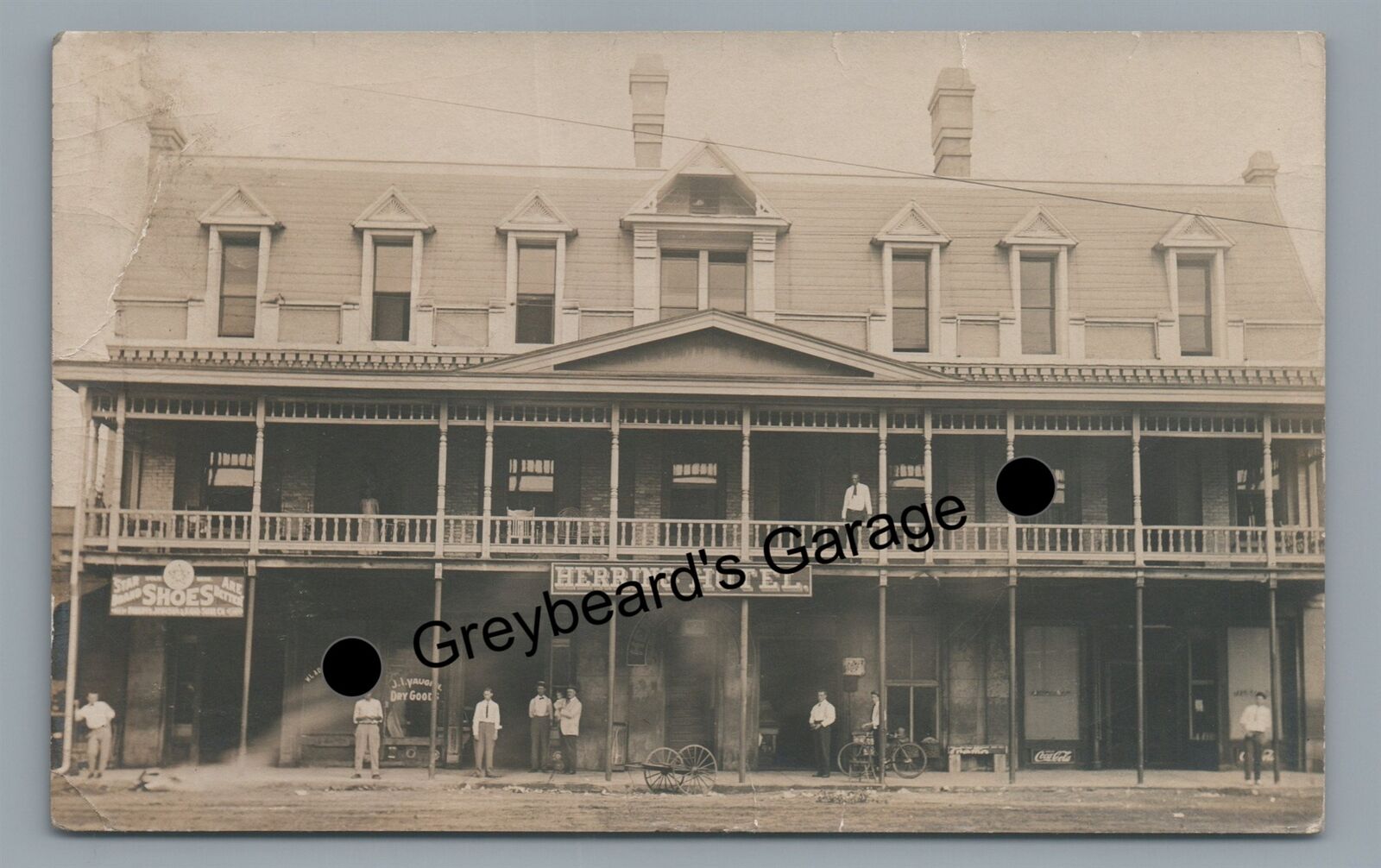 RPPC Wow Herring Hotel WATER VALLEY MS Mississippi 1911 Real Photo Postcard