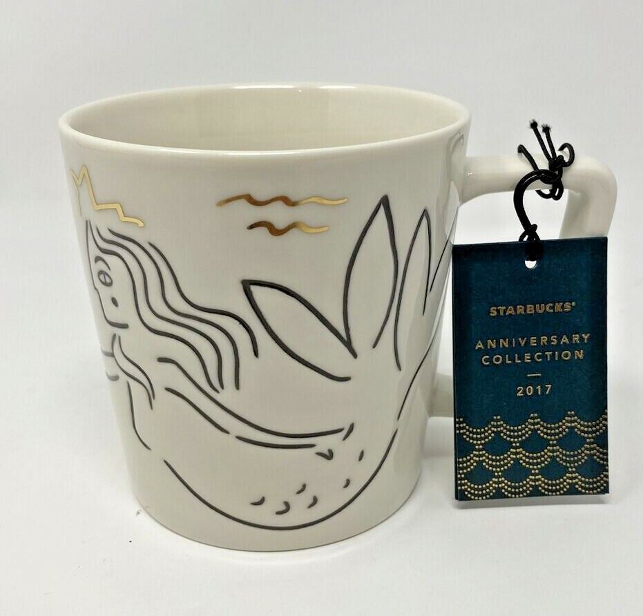 Starbucks Siren Mermaid Ceramic Coffee Mug 2017 Collection New In Box. 12oz.