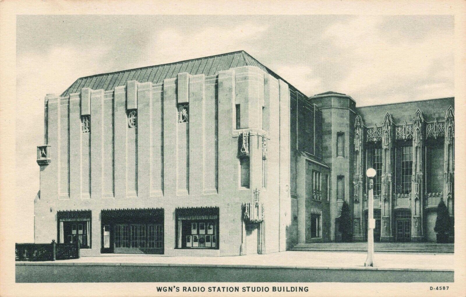 WGN\'s Radio Studio Building,  441-445 N. Michigan Ave. Chicago IL Vintage PC