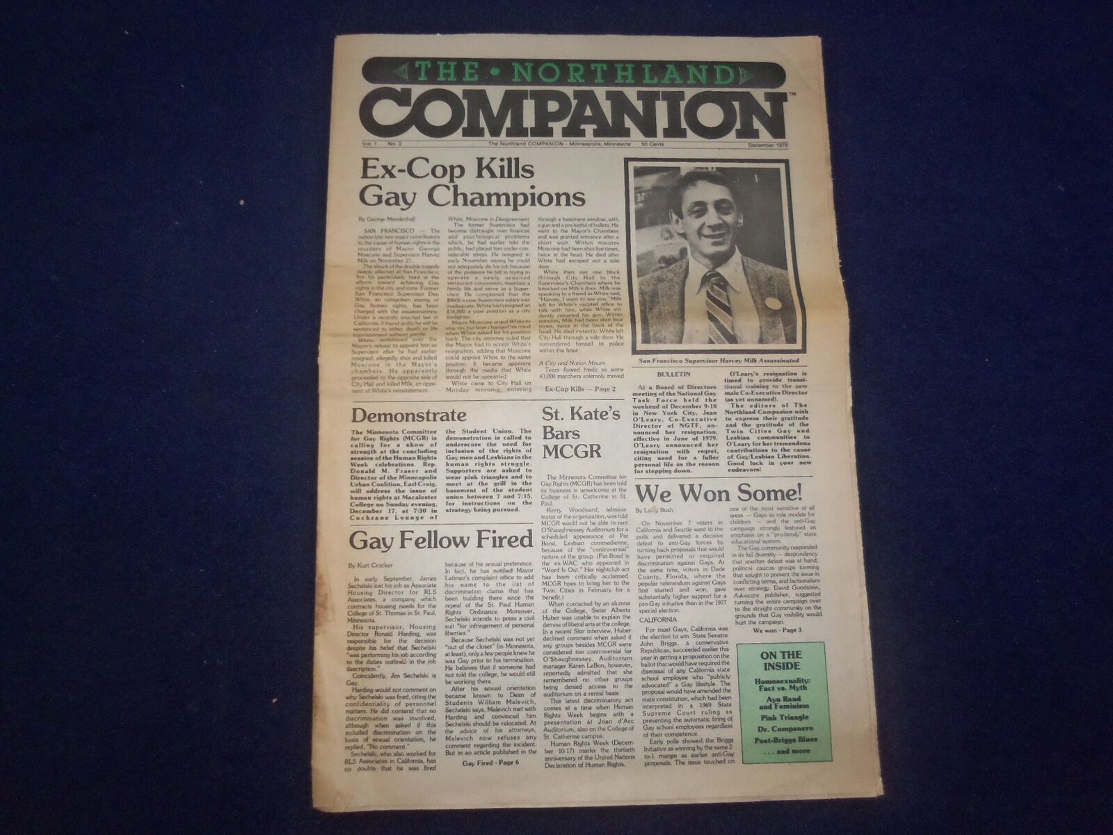 1978 DEC NORTHLAND COMPANION NEWSPAPER - EX-COP KILLS MILK & MOSCONE - NP 6869