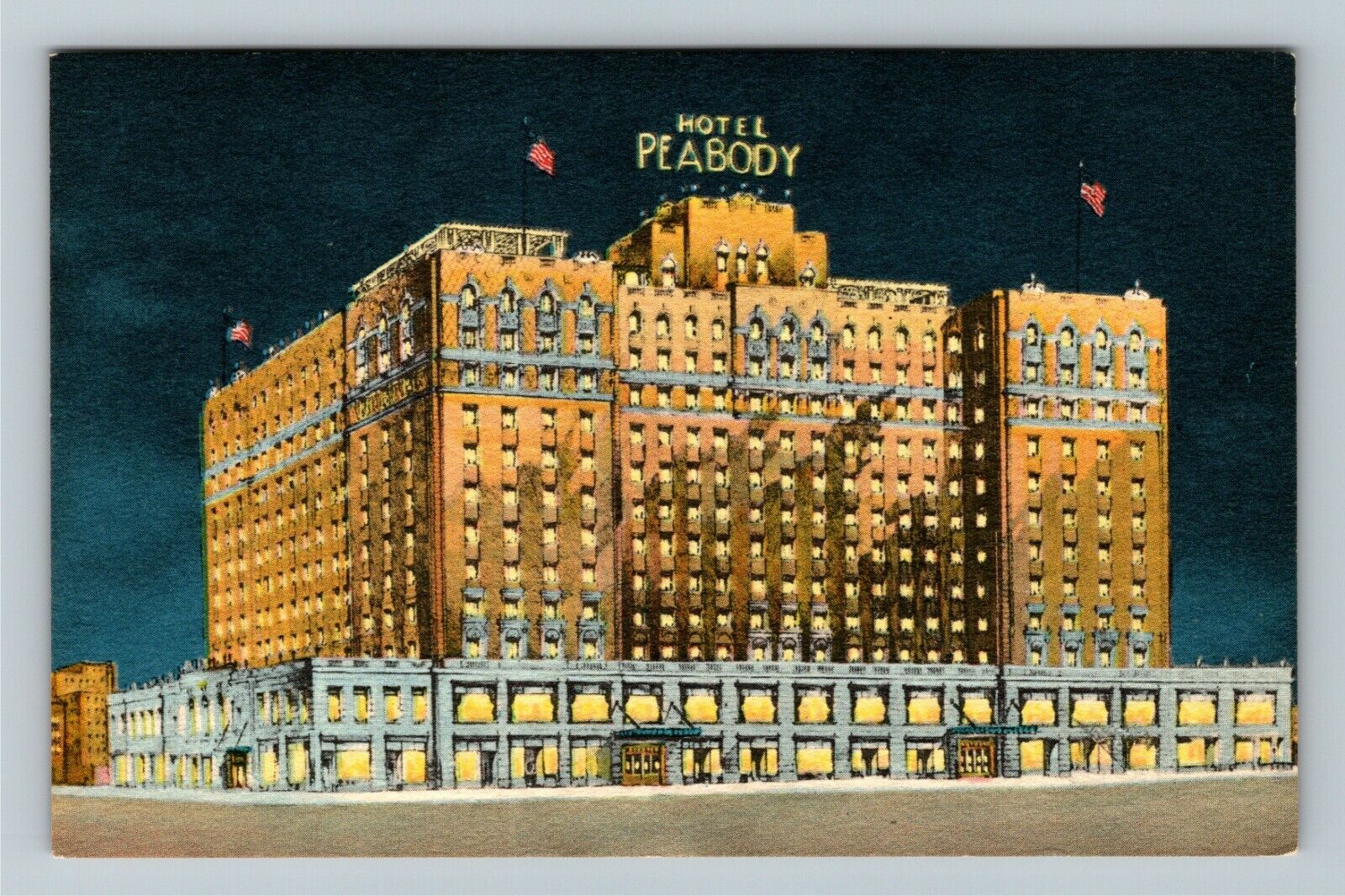 Memphis TN-Tennessee, Hotel Peabody, Advertisement, Outside, Vintage Postcard