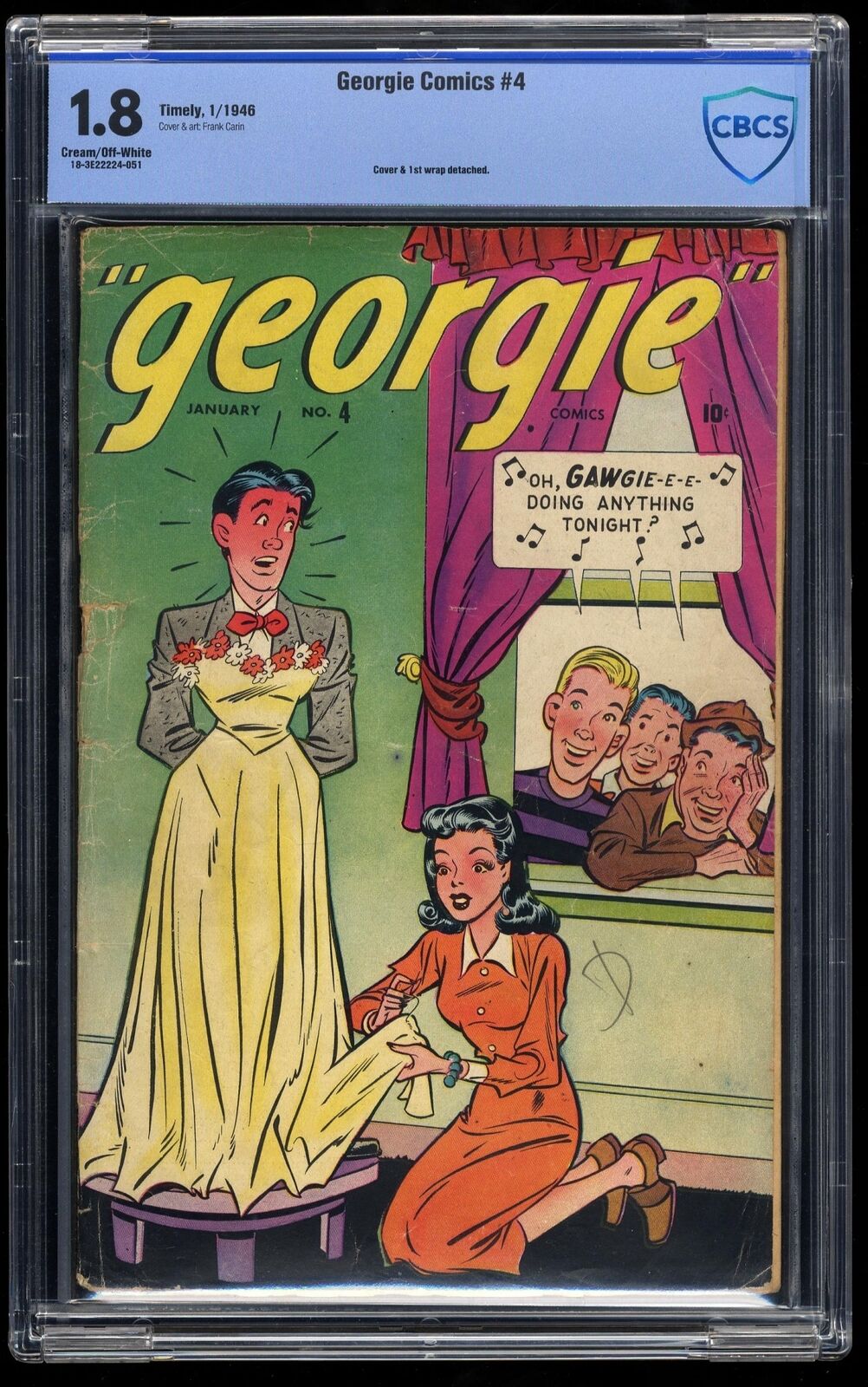 Georgie Comics (1945) #4 CBCS GD- 1.8 Cream To Off White Cross Dressing Cover