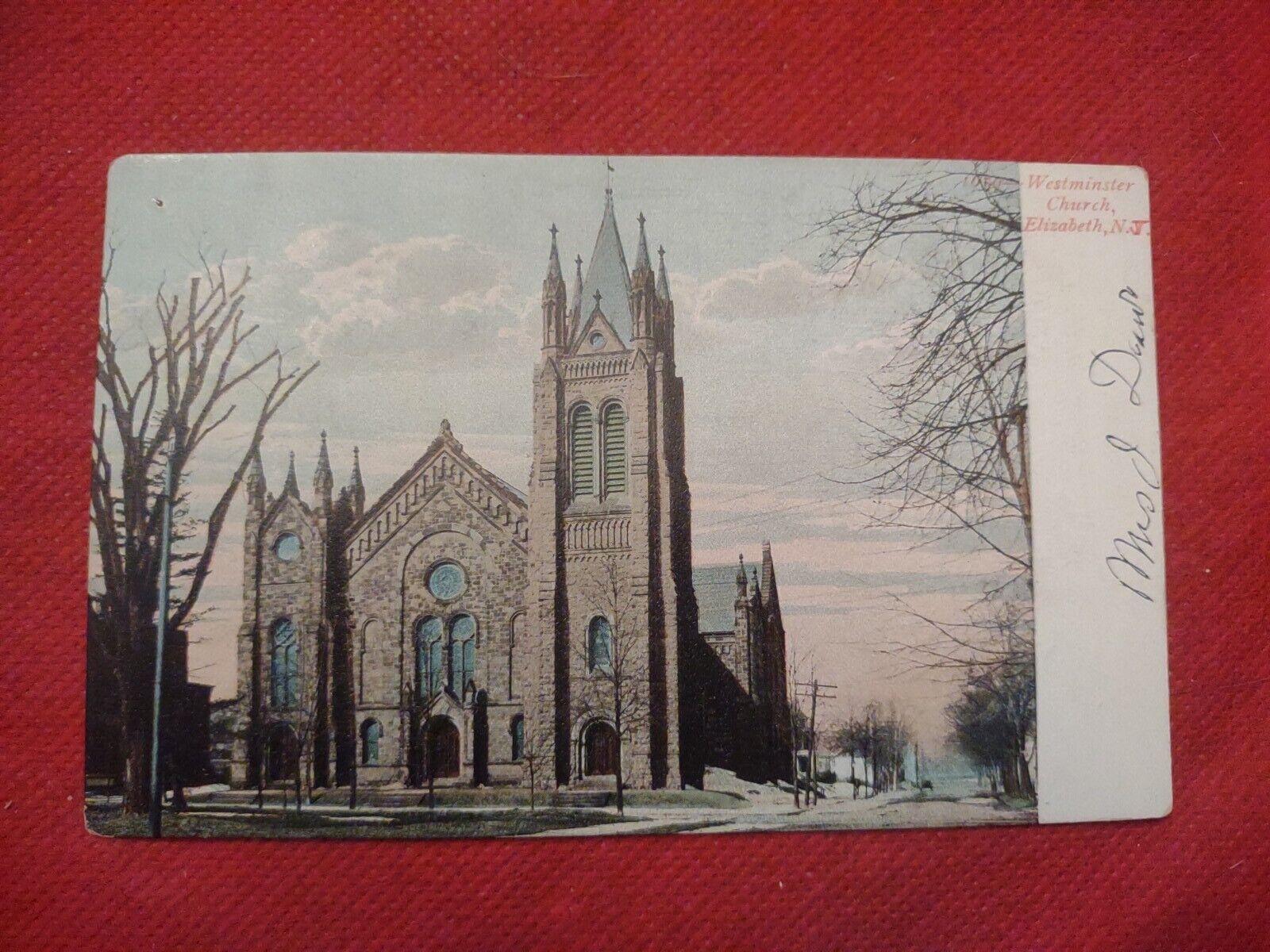 Postcard Westminster Church Elizabeth N.J. Vintage