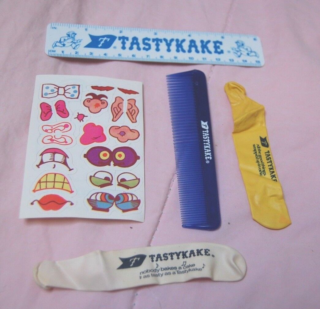 Tastykake Advertising Promotional Toys~ Ruler-Comb-balloons-stickers 1970\'s
