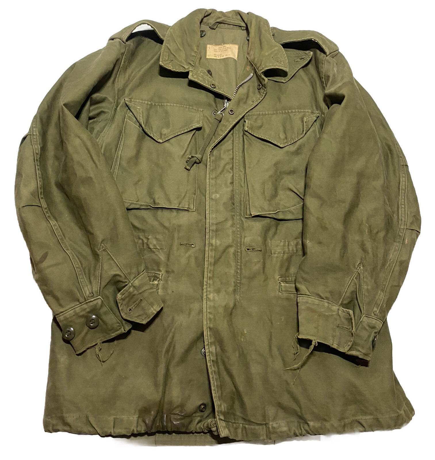 Vintage 50s M-51 Field Jacket Military US Army Coat M-1951 S OG-107 Size S W2