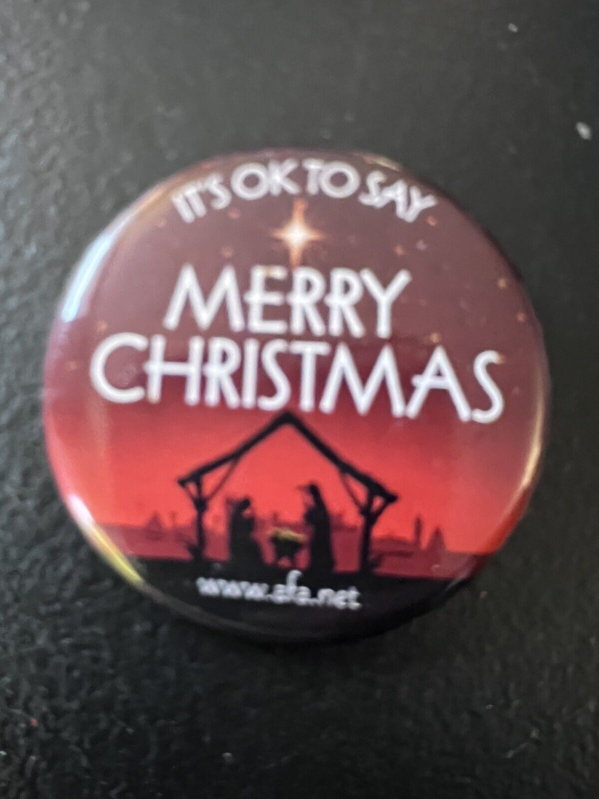ITS OK TO SAY MERRY CHRISTMAS Pinback Button