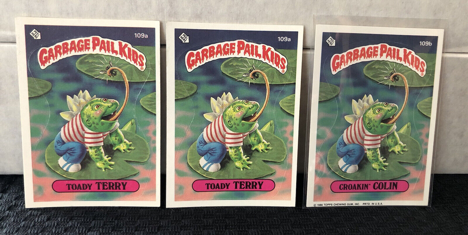 1986 Topps Garbage Pail Kids Series 3 #109a/109b  Toast Terry / Croakin’ Colin