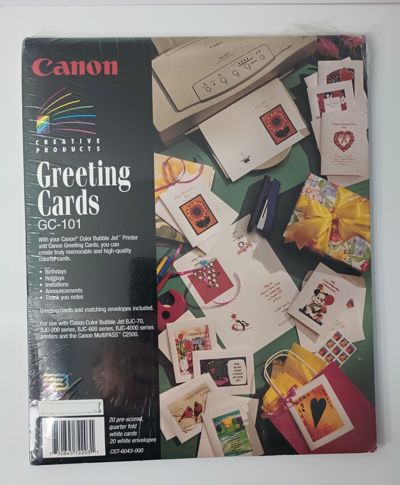 Vintage Cannon Greeting Cards 20 Envelopes 20 GC101 New 1996