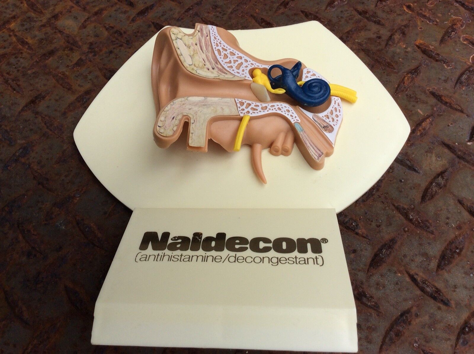 Vtg Naldecon ( Antihistamine / Decongestant ) Small Plastic Desk Advertisement. 