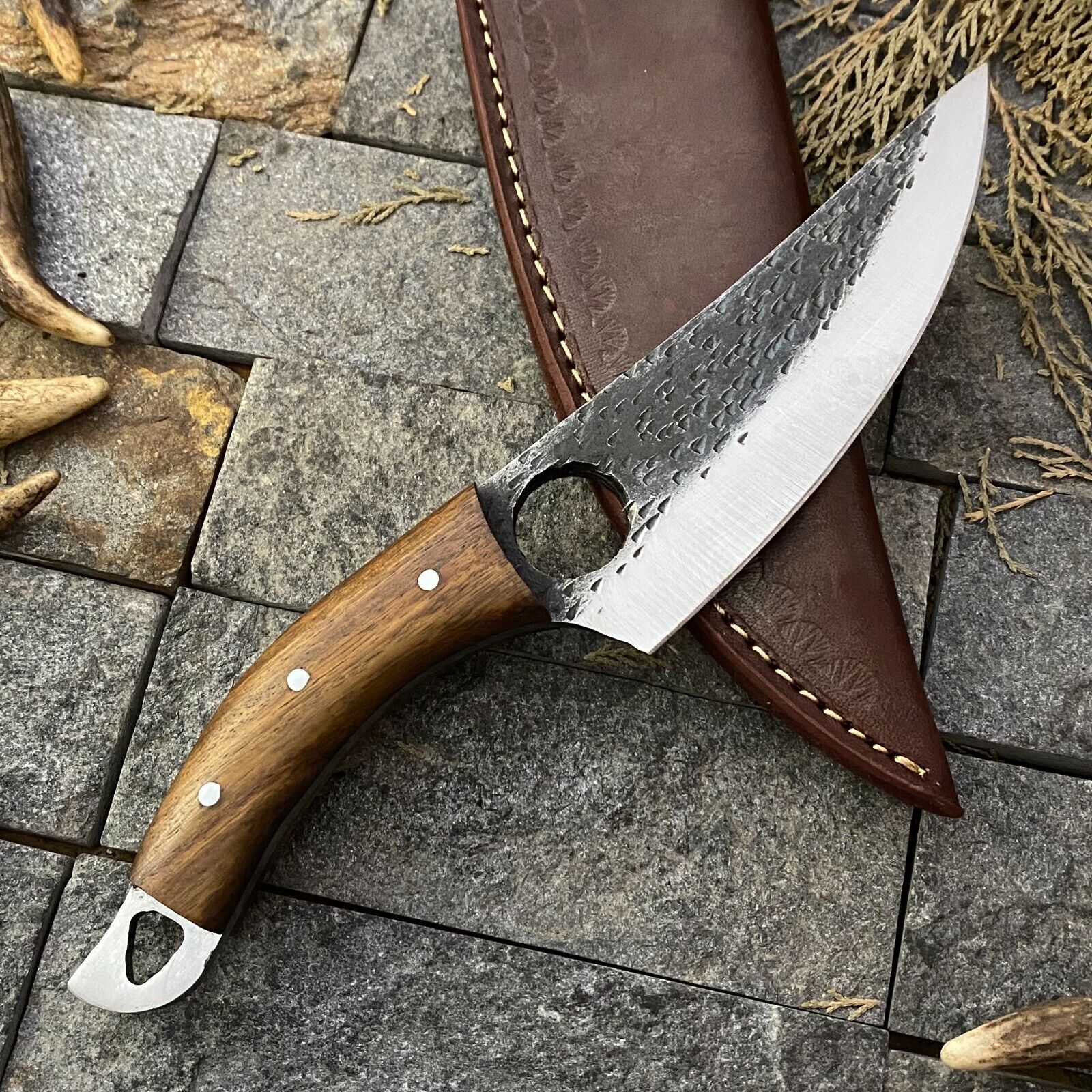 SHARDBLAE Custom Handmade High carbon Steel RailRoad Hunting Fixed Blade Knife