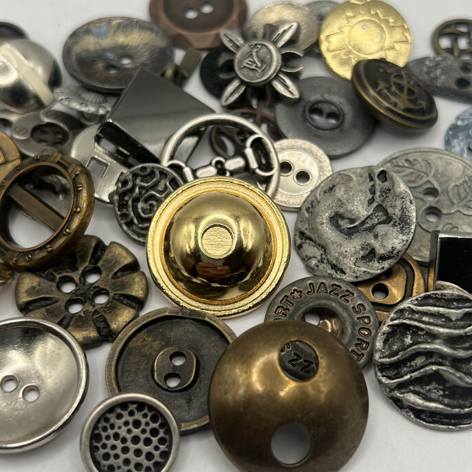Rare Mix 50 RARE MIXED LOT Of Metal Buttons OLD-VINTAGE & NEW