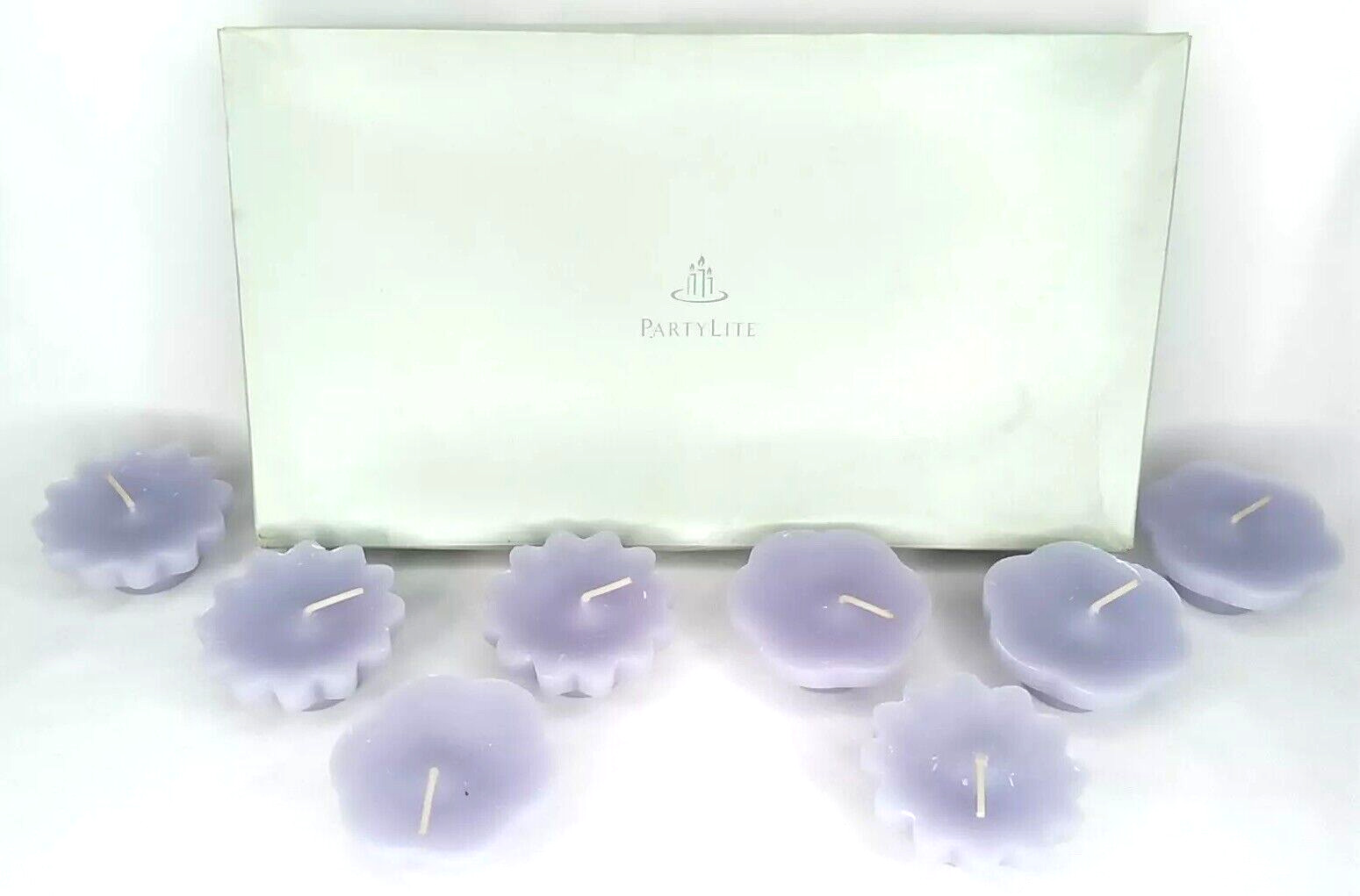 PartyLite French Lilac Floater Candles With Box Retired Vintage Home Decor