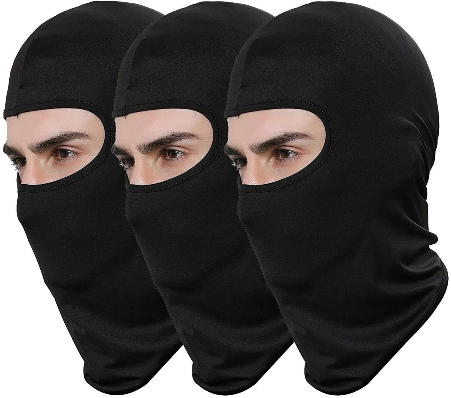 3 Pack Men Balaclava Black Face Mask Lightweight Motorcycle Ski Warmer