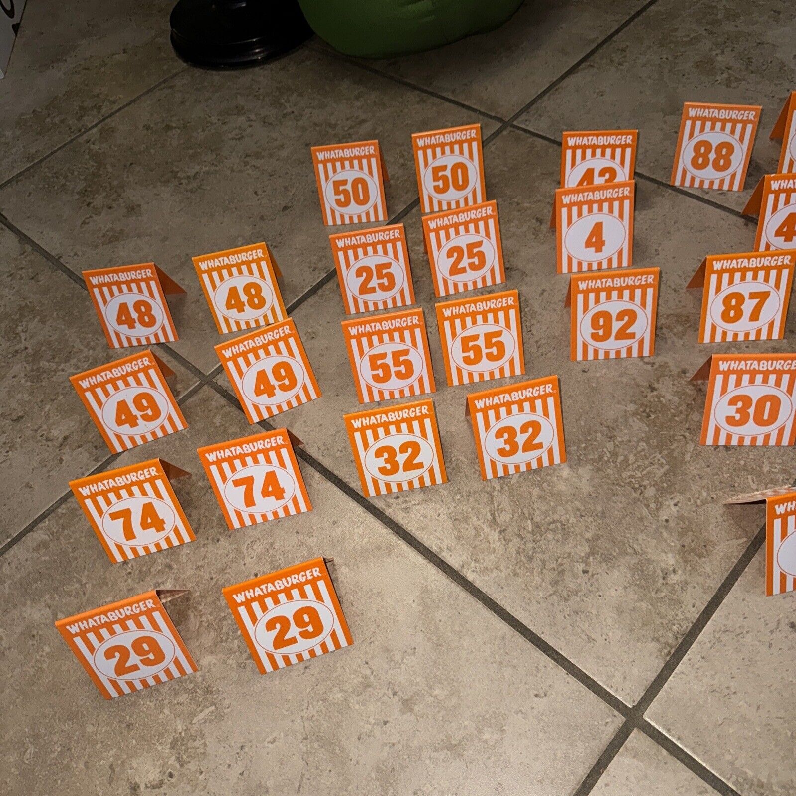 Whataburger Table Tent Markers - Individual Restaurant Order Numbers GREAT