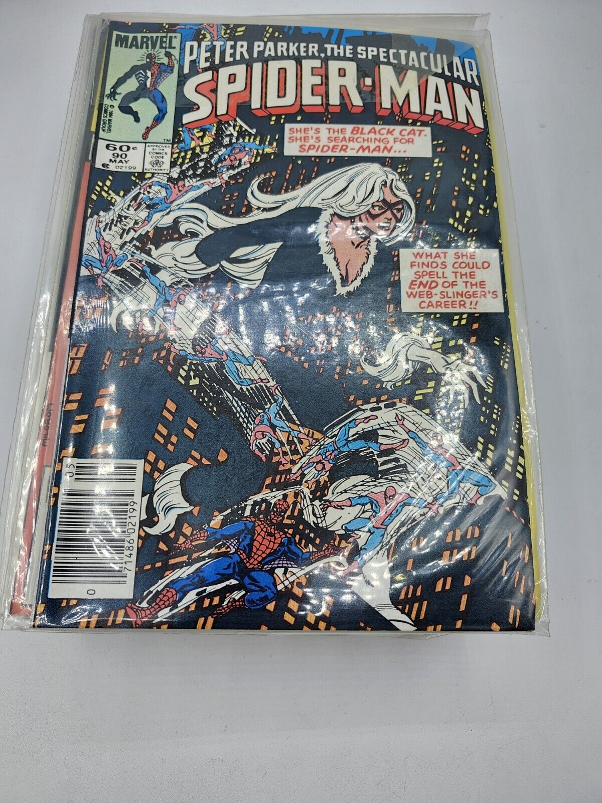 Peter Parker, The Spectacular Spider-Man #90 1984 Early Black Suit NM Newsstand