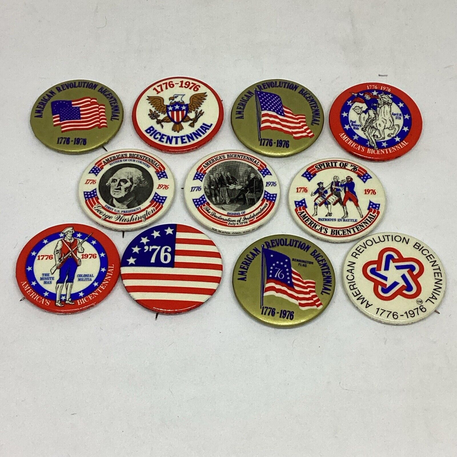 (Lot Of 11) Vintage 1976 American Bicentennial Celebration Pins 