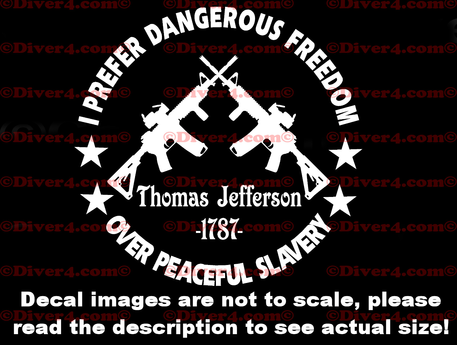 I Prefer Dangerous Freedom Over Peaceful Slavery Thomas Jefferson Crossed AR15's