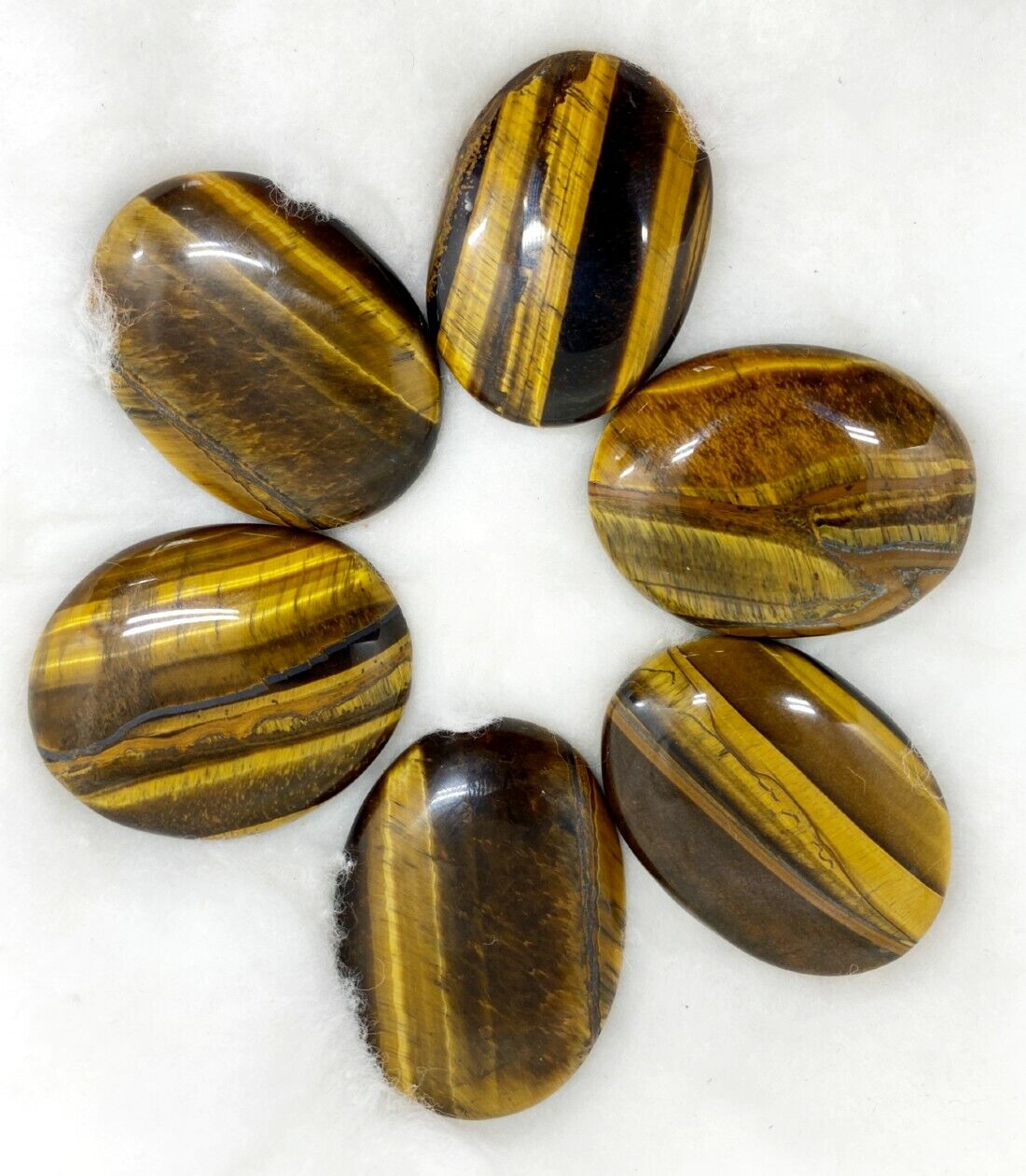 One (1) Natural Tiger Eye Worry Stone, Thumb Stone.