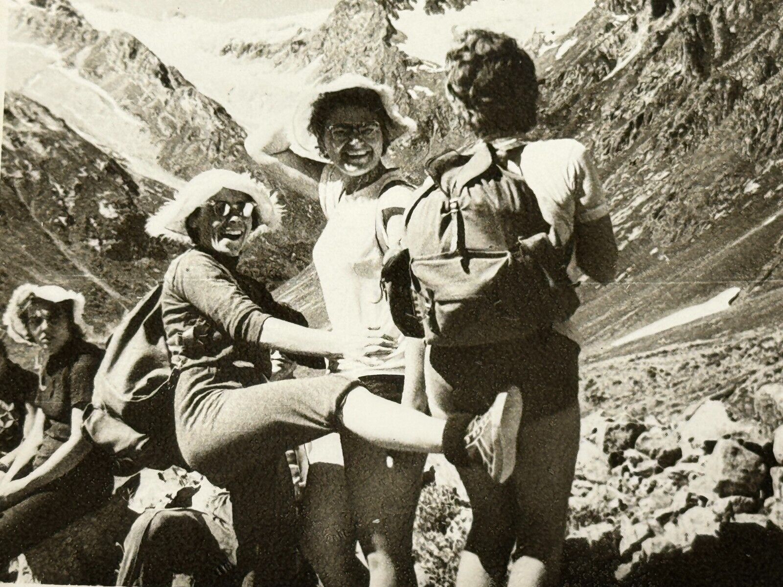 1960s Soviet Women Female Students Climbers tourists in Mountains Vintage Photo