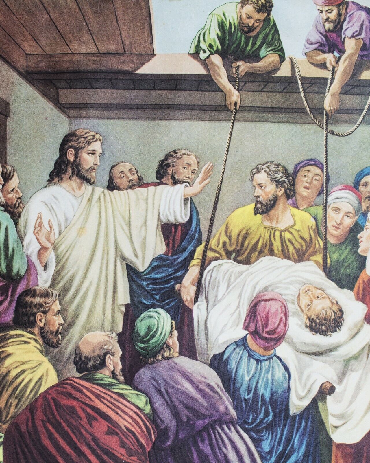 Catholic print picture-  JESUS HEALING SICK SH  -   8\