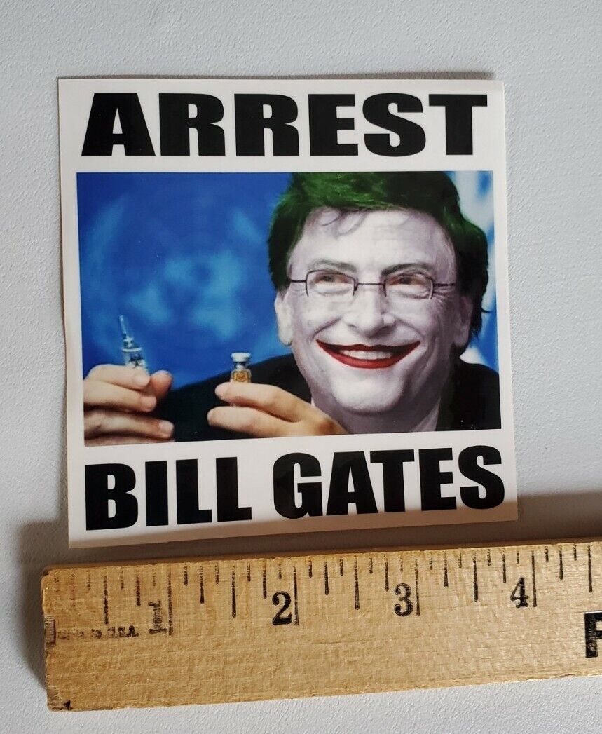 Bill Gates Sticker Anti 😷 NWO GREAT RESET Bill Gates is EVIL ANTI Vaccine 💉