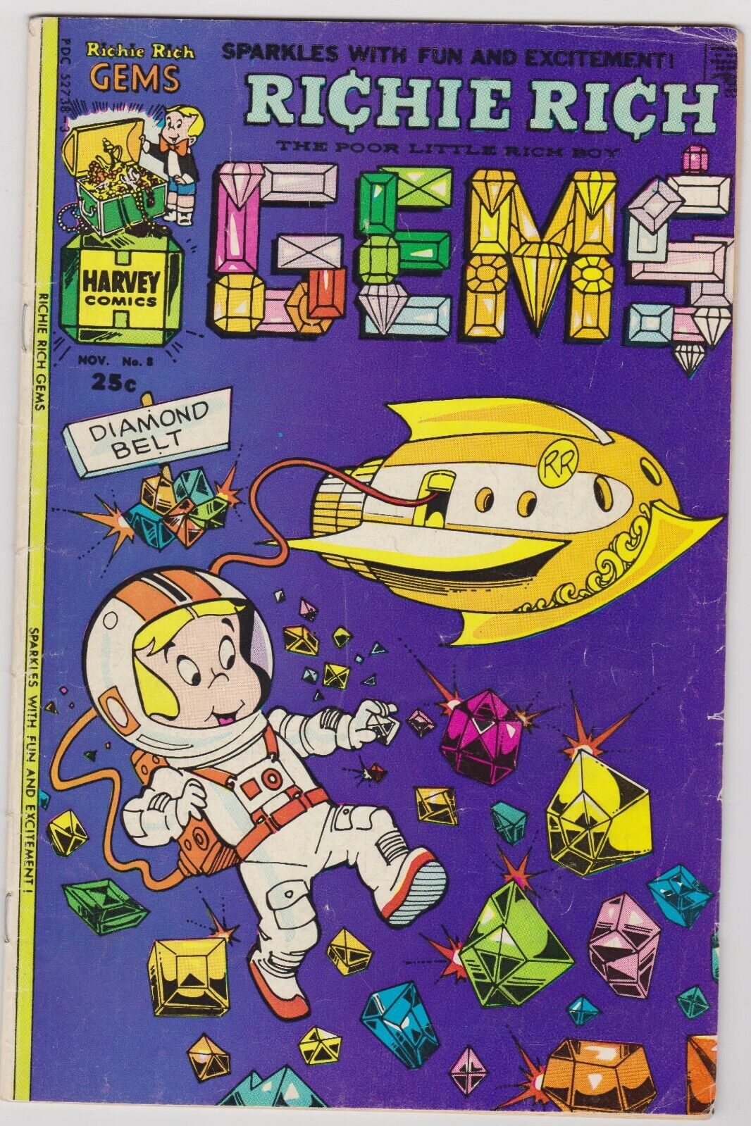 Richie Rich Gems #8  - Nice Harvey Comic 1975  F-